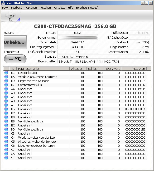 Here is a Snipping screenshot of the CrystalDiskInfo 3.5.3 SSD and HDD ...