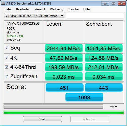 Crucial P2 500GB M.2 NVMe SSD Review Setup and test results
