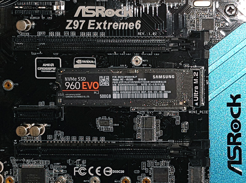 Samsung SSD 960 Evo 500 GB M.2 NVMe values and test results